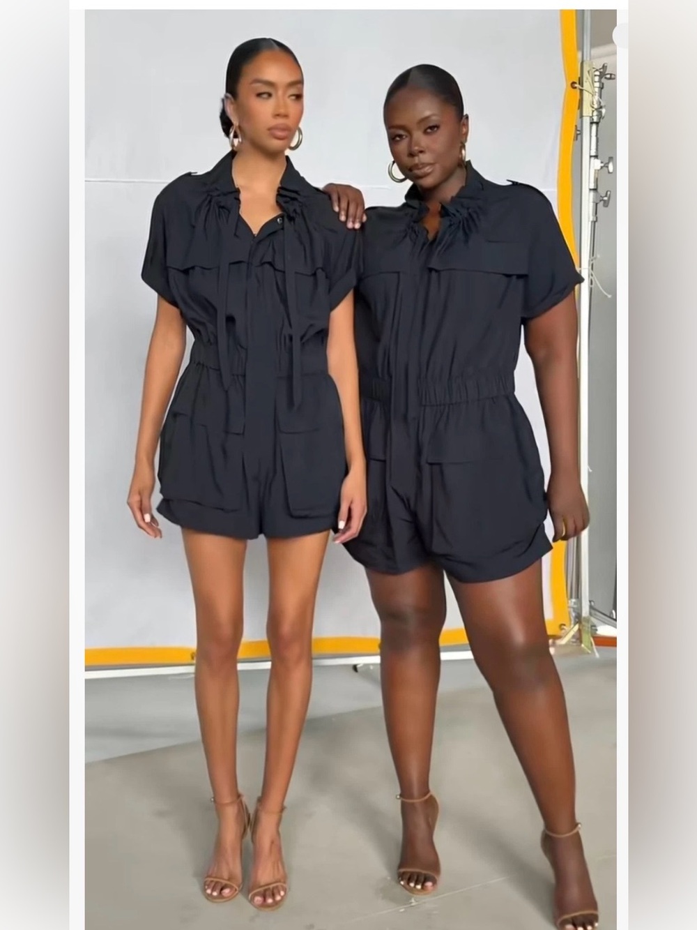KBB by Kahlana Short Sleeve The Utility Romper - Navy
